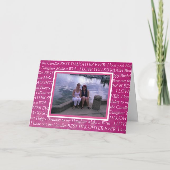 Carte Photo personnalisée Joyeux anniversaire à ma fille (Devant)