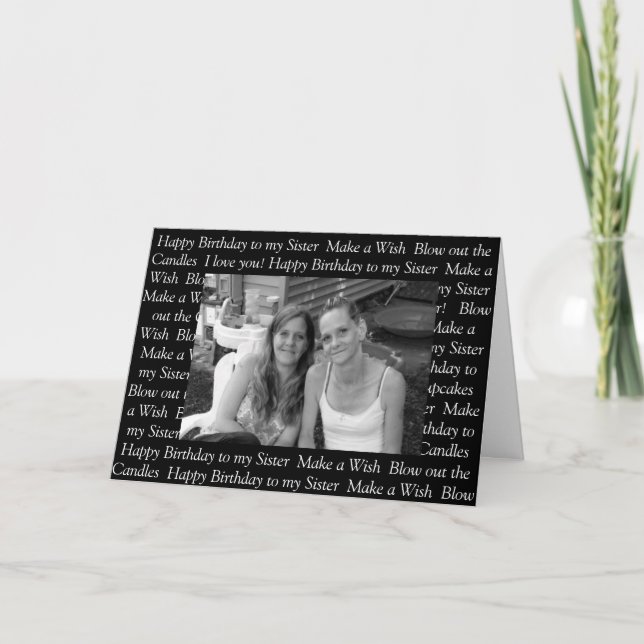Carte Photo personnalisée Joyeux anniversaire à ma soeur (Devant)