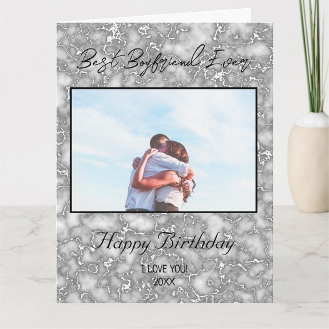 Carte Photo personnalisée Joyeux anniversaire meilleur B (Devant)