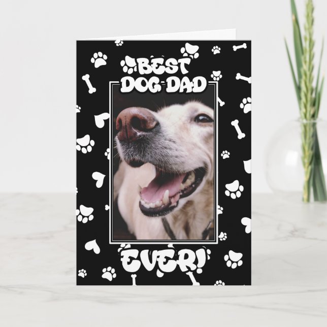 Carte Photo personnalisée Meilleur Chien Papa Jamais Fêt (Devant)