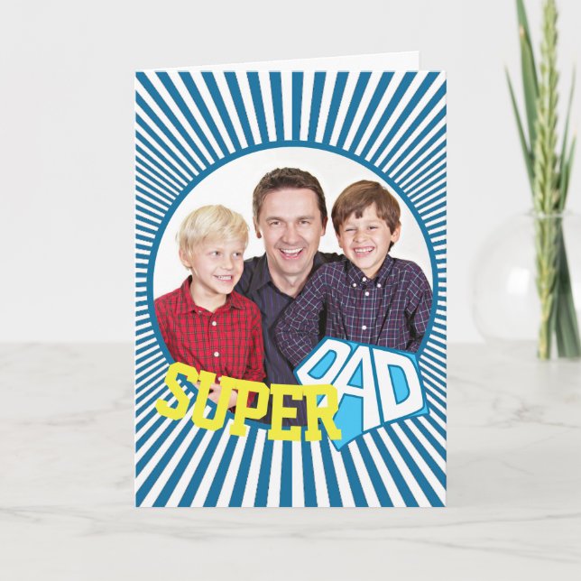 Carte Photo personnalisée Super Papa Comique (Devant)