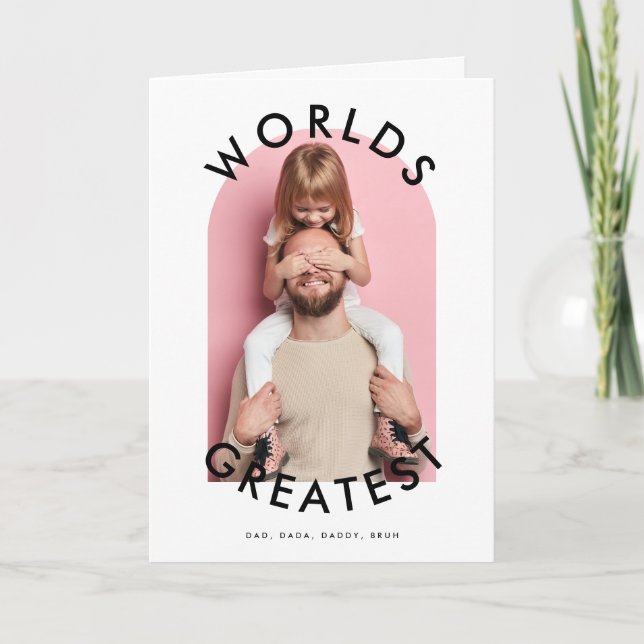 Carte photo personnalisée "WORLDS GREATEST" PÈRE (Devant)
