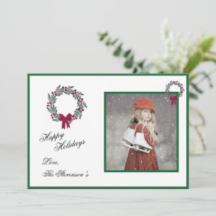 Carte photo Personnaliser Joyeux Vacances Script V