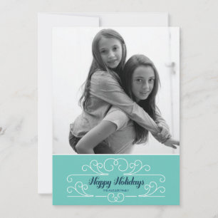 Carte photo Photo Retro Blue Florish