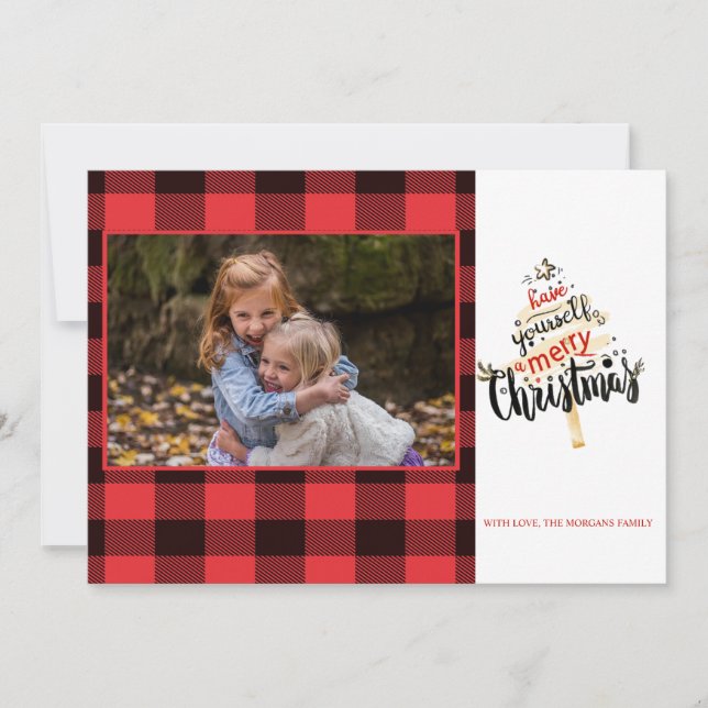 Carte Photo Plaid de Red Buffalo (Devant)