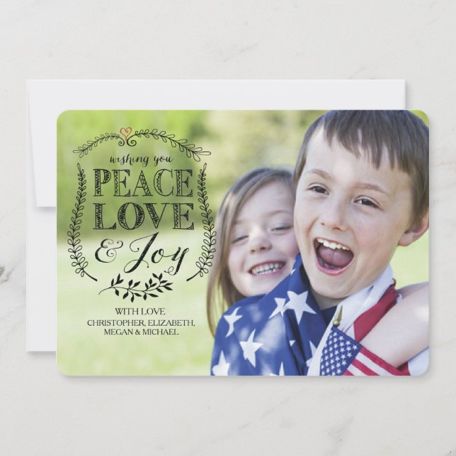 Carte photo plat de vacances de Noël d'amour et de (Devant)