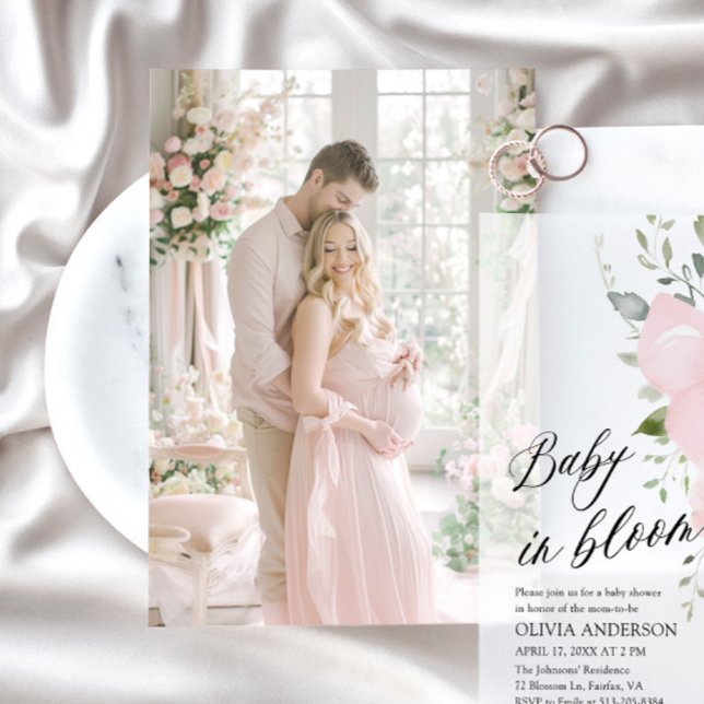 Carte photo pour Vellum Baby shower Invitation (Créateur téléchargé)
