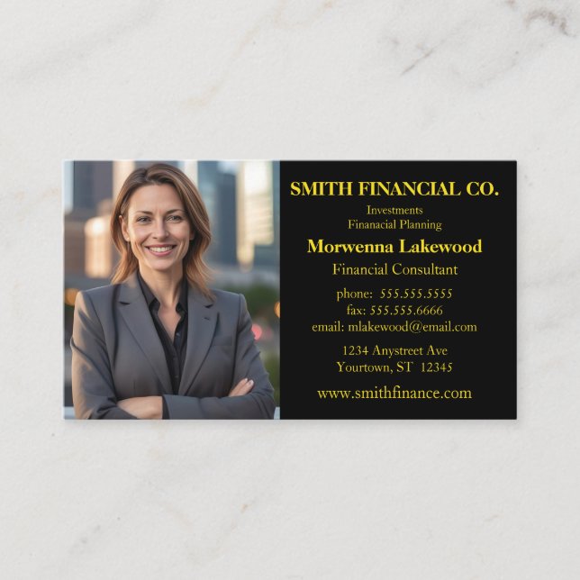 Carte photo professionnelle Gold et Black (Devant)