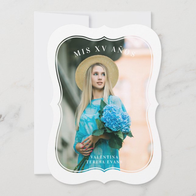 Carte Photo Quinceañera Español Moderno Efecto Corchete (Devant)