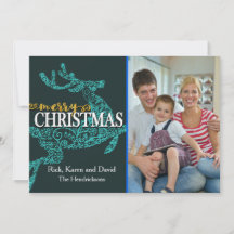 Carte photo Reindeer Arrière - plan Christmas