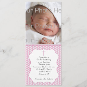 Carte photo religieux rose de point de polka