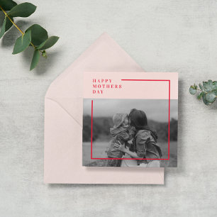 Carte Photo rose et rouge Cadeau de la fête des mères