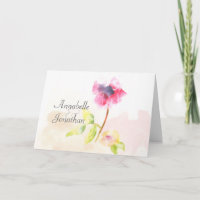 Carte photo rouge de Merci de pavot