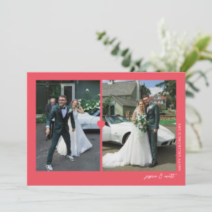 Carte photo Saint-Valentin Heart Duo Rouge