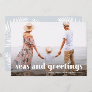 Carte photo Seas et salutations Coastal Christmas