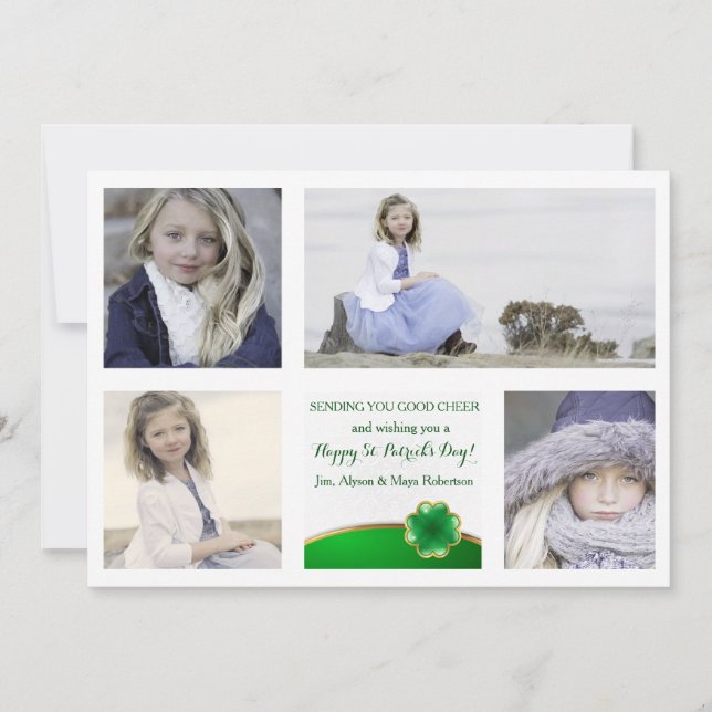 Carte photo Shamrock Gold Lined (Devant)