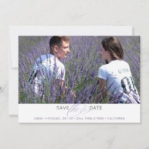 Carte Photo simple de typographie Enregistrer la date