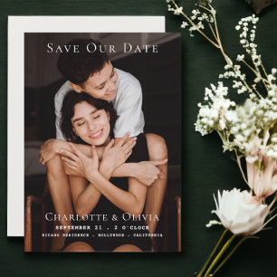 Carte Photo Simple Enregistrer Le Mariage Date