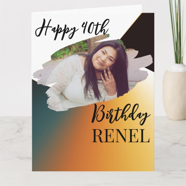 Carte photo simple et élégant pour l'anniversaire  (Devant)