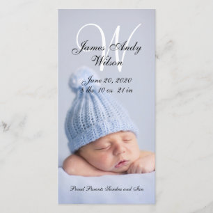 Carte photo simple Faire-part de naissance bébé
