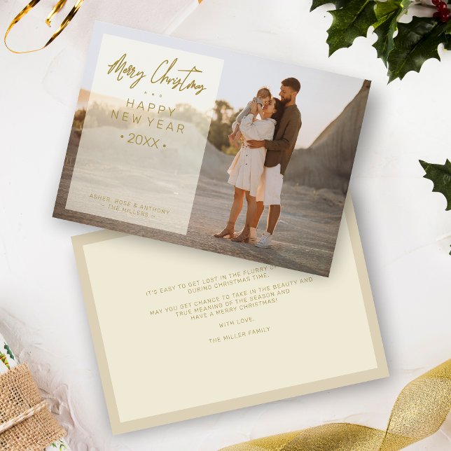 Carte Photo simple moderne élégante Famille de photos de (Exquisite Modern and Simple Family Holiday Photo Card.with Envelope.)