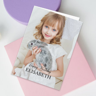Carte Photo simple moderne voeux d'anniversaire
