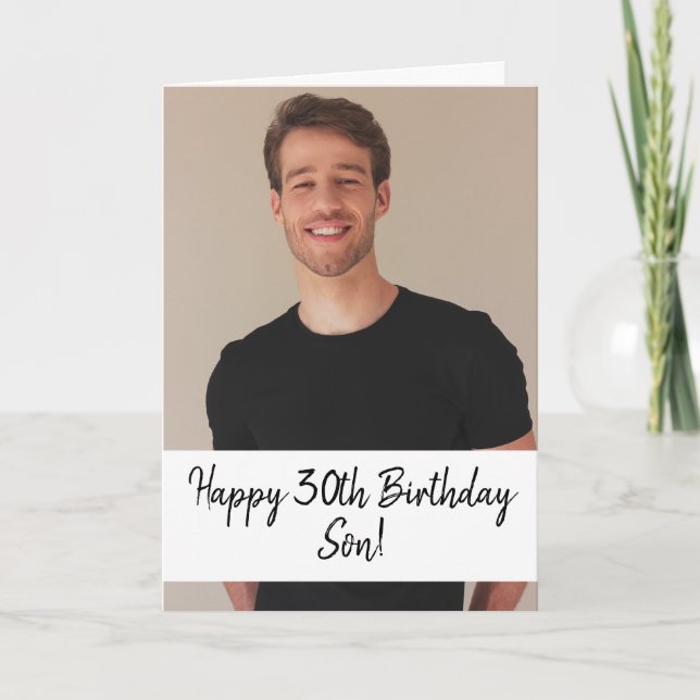 Carte Photo spéciale personnalisée Son 30e anniversaire (Devant)