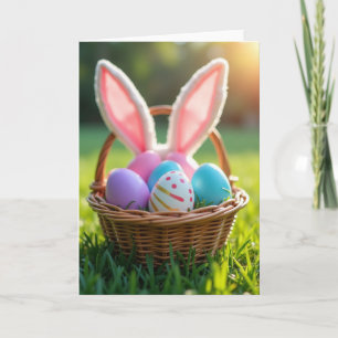 Carte photo Surprise du panier de printemps