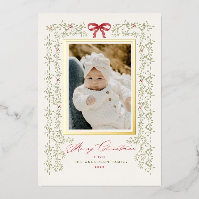 Carte photo Sweet Garland Gold Peint Noël (Recto)