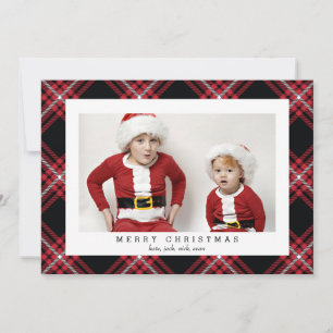 Carte photo tarte rouge pour les fêtes de Noël
