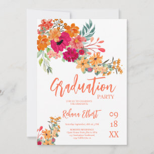 Carte photo tendance Boho - Orange Florals