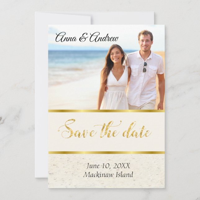Carte Photo tropicale Enregistrer la date (Devant)