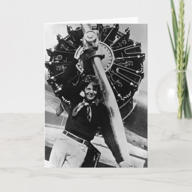 Carte Photo Vintage Amelia Earhart (Devant)