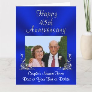 Carte PHOTO, Votre TEXTE Sapphire Mariage Anniversaire C