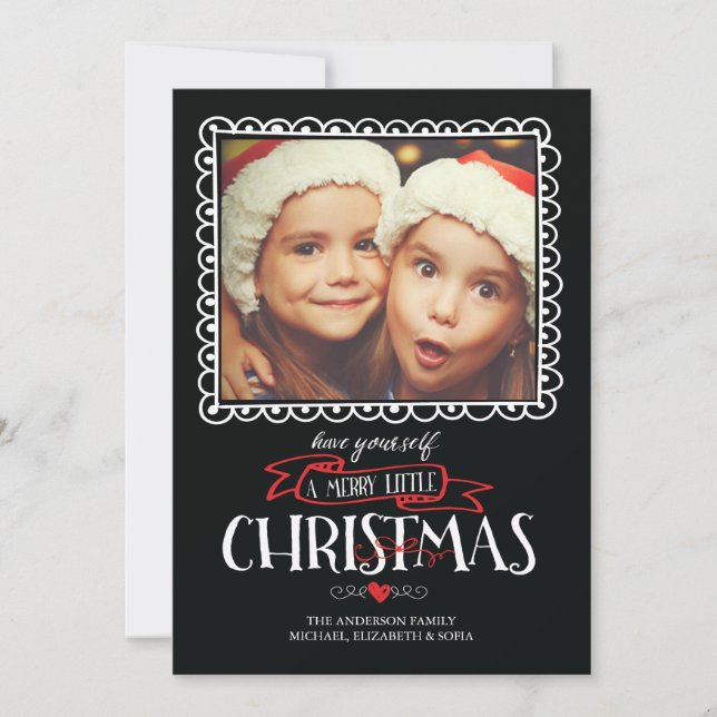 Carte photo Whimsical Merry Little Christmas (Devant)