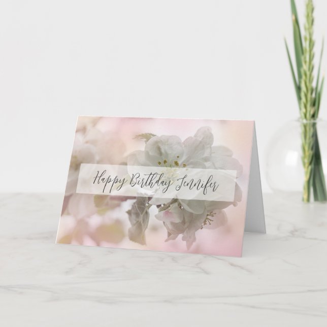Carte Photo White Apple Blossom Anniversaire (Devant)