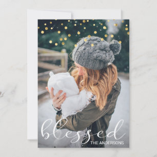 Carte Photographie de couverture de Confetti en or béni