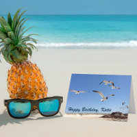 Photographie de goéland Belle plage Joyeux Anniver