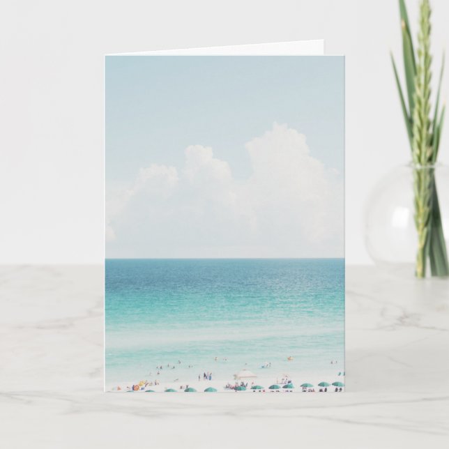 Carte Photographie de plage magnifique avec un ciel bleu (Devant)