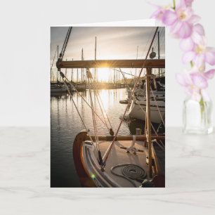 Carte Photographie de voilier nautique et de coucher de