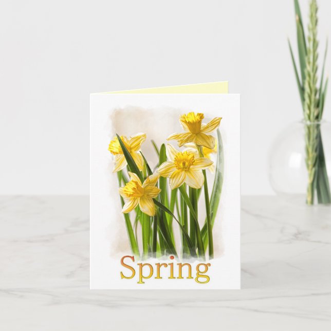 Carte Photographie florale : Daffodiles de printemps jau (Devant)