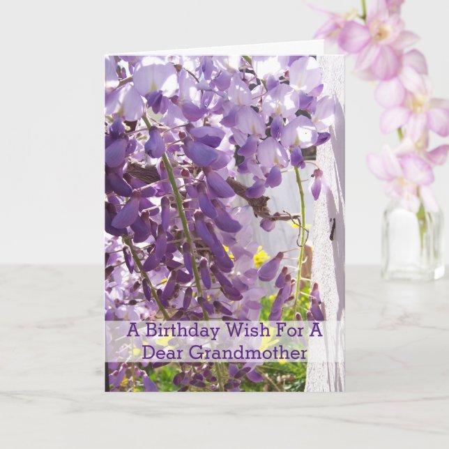 Carte Photographie florale Grand-mère Anniversaire (Orchidée)