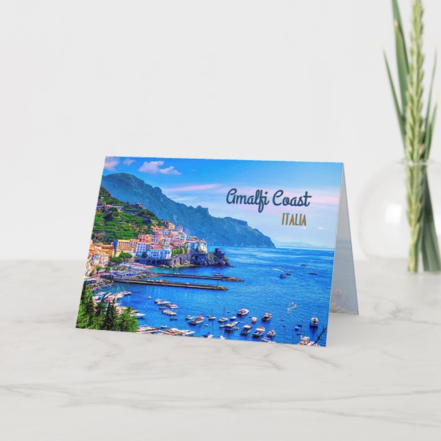 Carte Photographie moderne de voyage d'Amalfi Italie (Devant)
