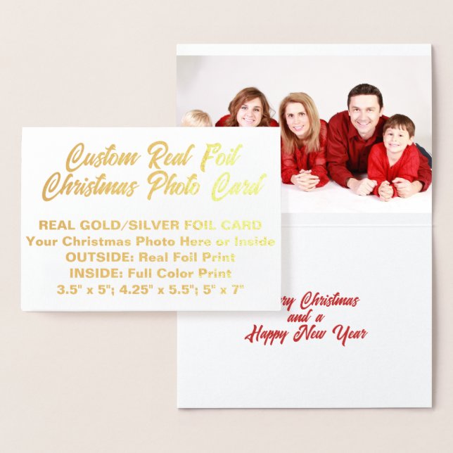 CARTE PHOTOGRAPHIQUE PERSONNALISÉE FOIL CHRISTMAS (Affichage)