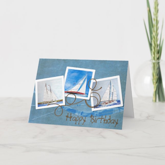 Carte Photos de voiliers pour Anniversaire (Devant)