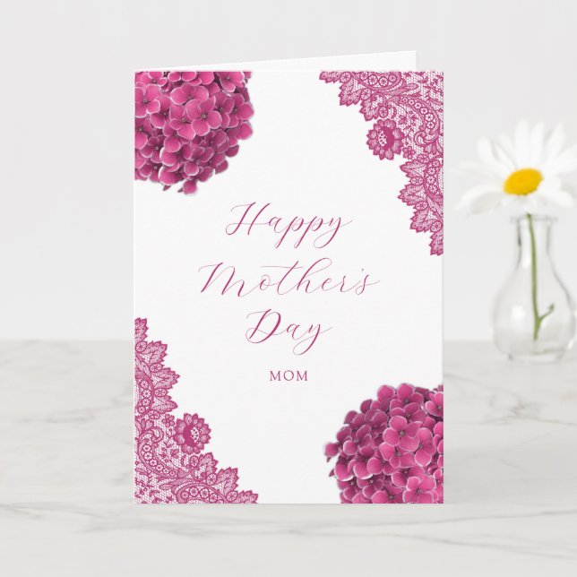 Carte Photos florales roses Bonne fête des mères (Petite plante)