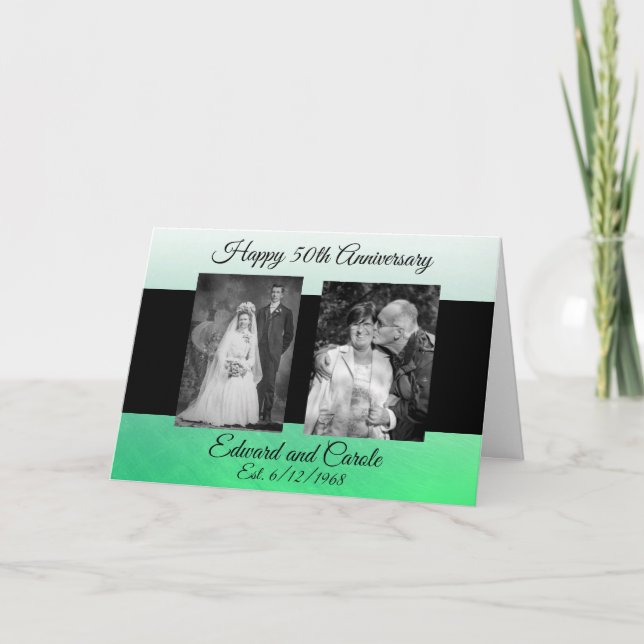 Carte Photos Mariages personnalisées 50e anniversaire (Devant)