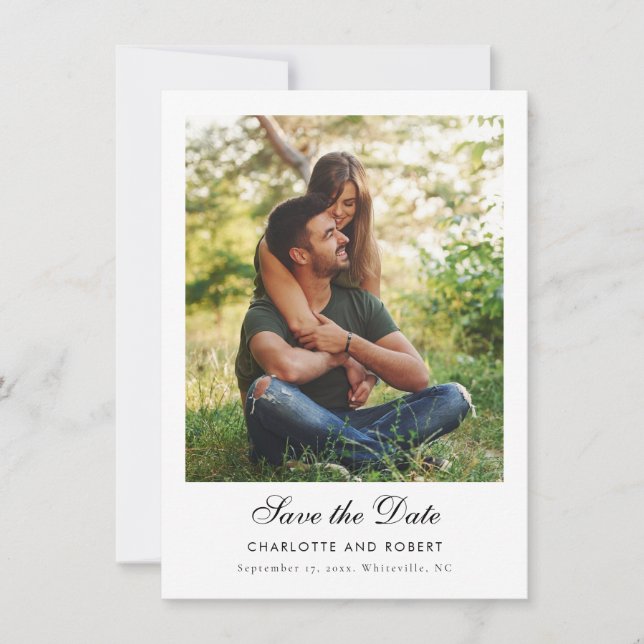 Carte Photos modernes QR Code Mariage Enregistrer la dat (Devant)