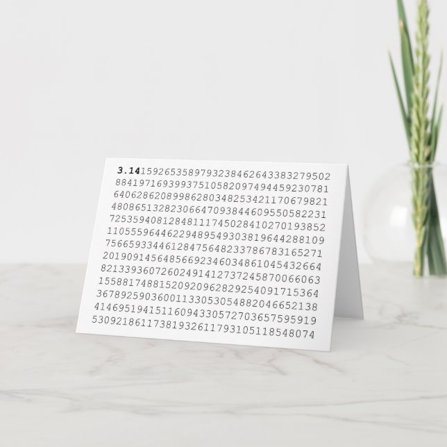 Carte Pi célèbrent le jour de 3,14 pi (Devant)