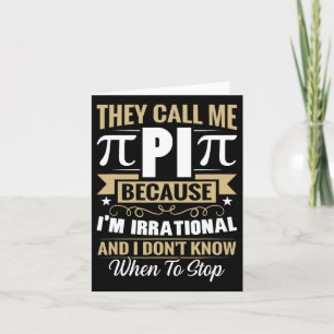 Carte Pi Day Math Nerd - Appelez-moi Pi Irrationnel Ne s
